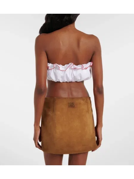 Top Miu Miu din poplin alb