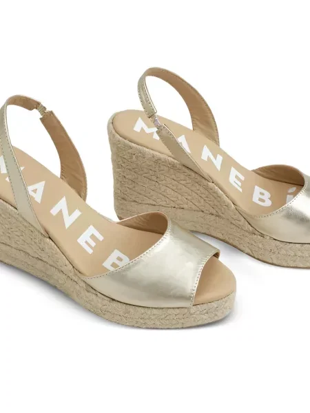 Bőr nyitott sarkú espadrilles Manebi