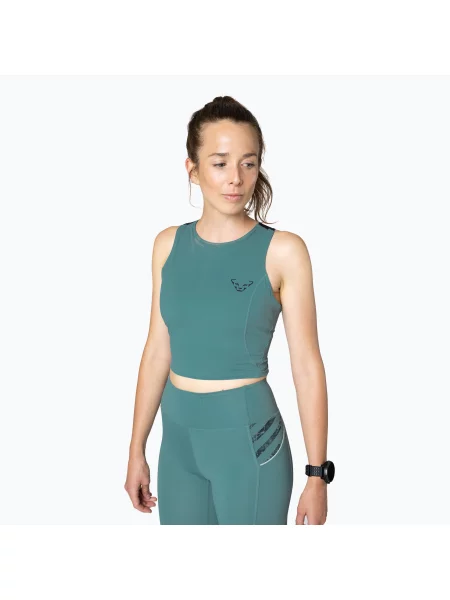 Koszulka do biegania DYNAFIT Trail Crop Top atlantic zielona