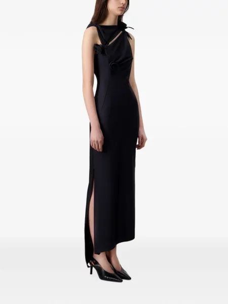Rochie Coperni cu model floral asimetrică albastru