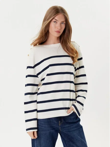 Tommy Hilfiger Blúz Gold Button Ekru aranyszínű