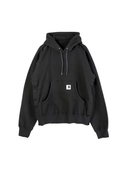 Bluza z kapturem Sacai z kapturem z dżerseju czarna