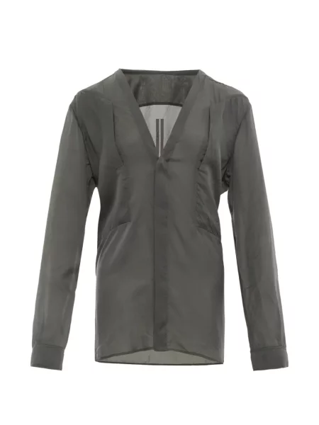 Top Rick Owens cu decolteu în V verde