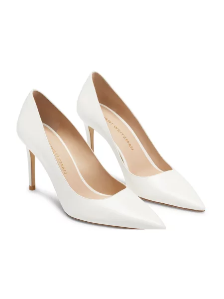Czółenka Stuart Weitzman skórzana beżowa