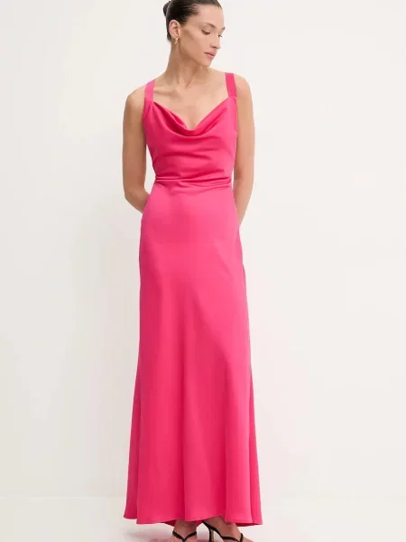 Haljina Answear.LAB maxi širi se prema dolje ružičasta