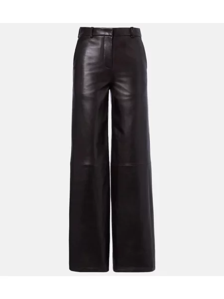 Pantaloni Nour Hammour din piele maro