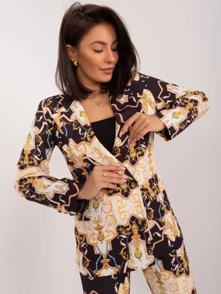Kurtka Fashionhunters elegancka dwurzędowa czarna