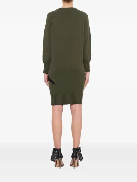 Rochie mini Kenzo tricotate cu autograf verde