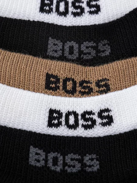 BOSS Nogavice rjava / črna / off-bela bela