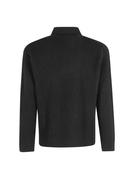 Sweter Maison Kitsune wełniany z logo czarny