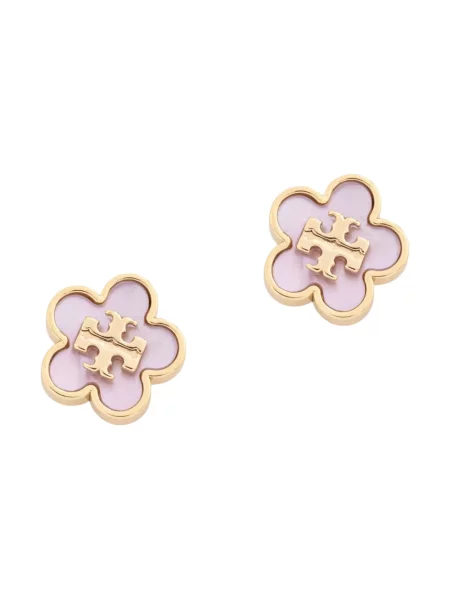 Tory Burch kolczyki pozłacane masa perłowa ForgetMe różowe