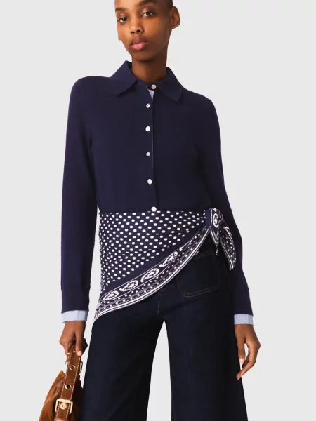 Вовняний кардиган Maje синій