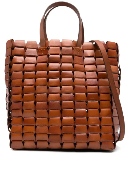 Geantă shopper Dragon Diffusion din piele maro