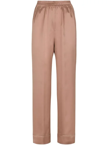Pantaloni Dolce & Gabbana de mătase roz