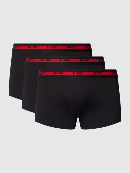 Zestaw majtek Hugo z logo ze stretchu czarny