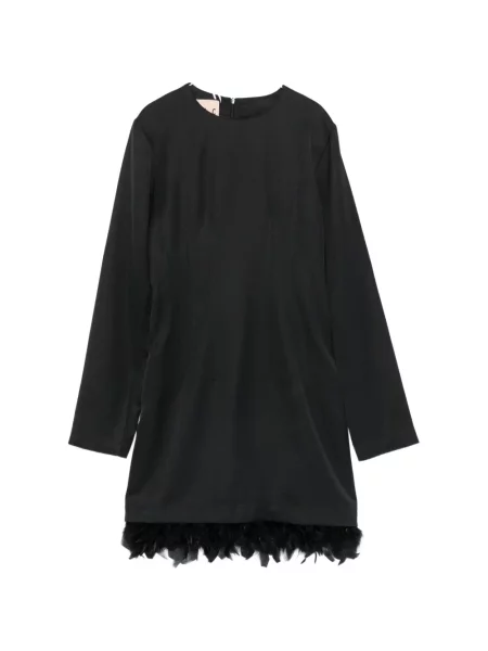 Lung rochie mini Plan C cu pene negru