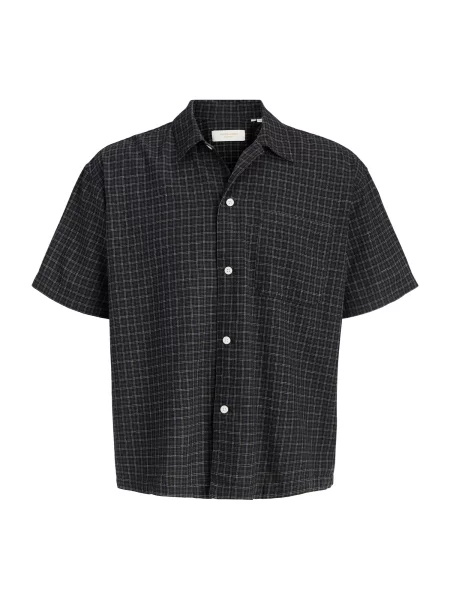 JACK & JONES Košile fialová / černá bílá
