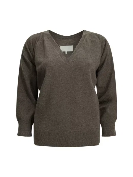 Sweter Maison Margiela wełniany brązowy