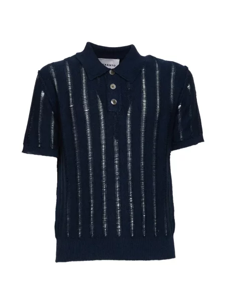 Tricou polo Amaranto tricotate albastru