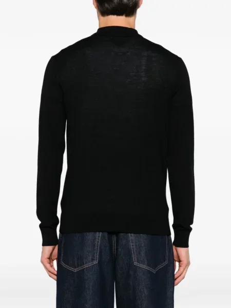 Lung tricou polo éphémère negru