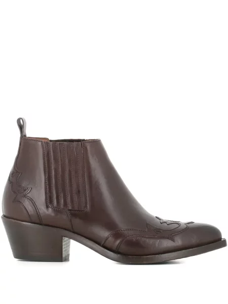 Botine Sartore cu broderie din piele maro