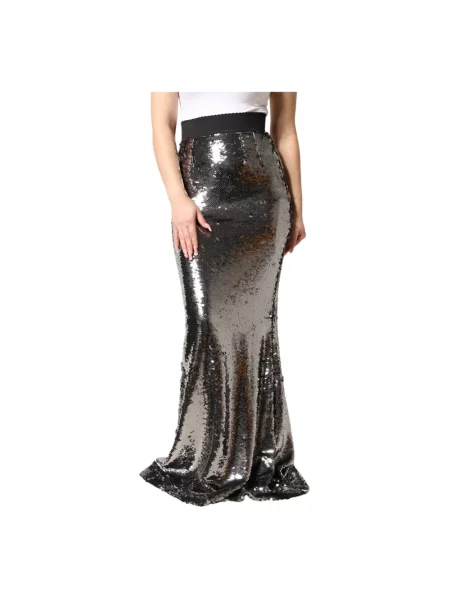 Spódnica maxi Dolce And Gabbana z wysoką talią szara