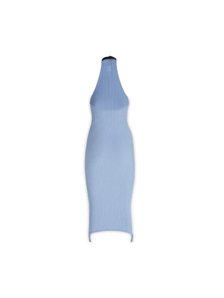 Sukienka midi Courreges z dekoltem halter niebieska