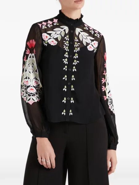 Cămașă Temperley London cu model floral negru
