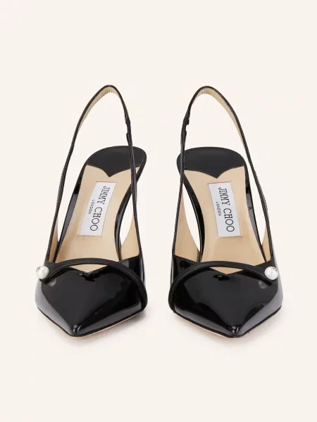 Jimmy Choo Czółenka Z Odkrytą Piętą Amita 85 schwarz czarna