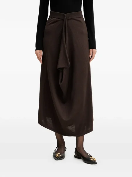 Fustă Liviana Conti drapată maro