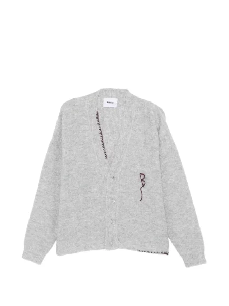 Cardigan Bonsai cu broderie tricotate gri