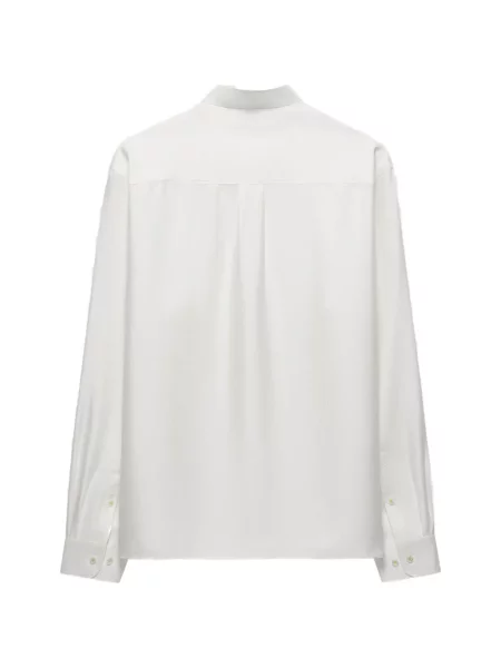 Tricou Shanghai Tang cu model herringbone alb