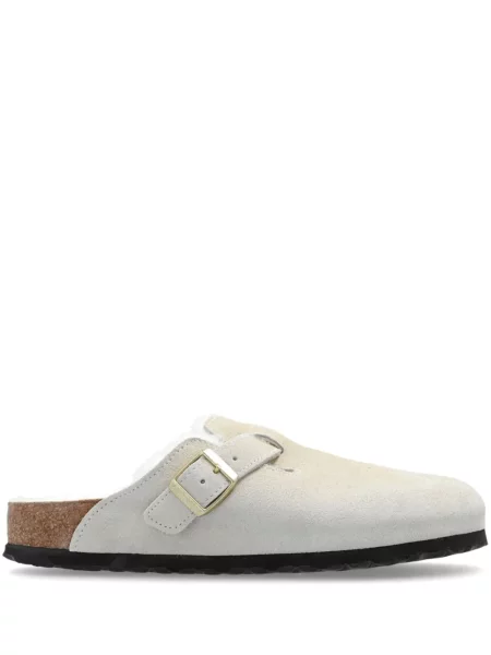Papuci tip mules Birkenstock alb