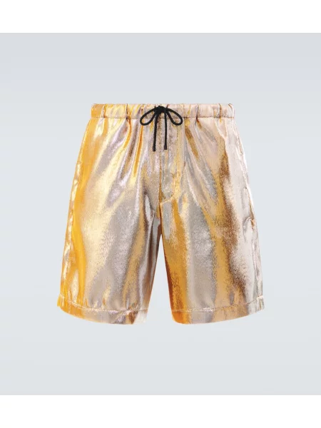 Pantaloni scurți Dries Van Noten auriu
