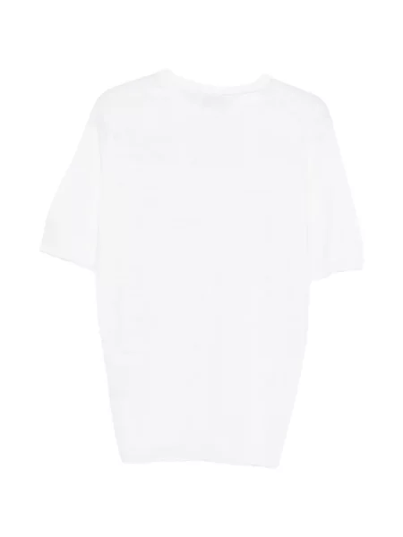 Tricou Lardini tricotate scurt alb