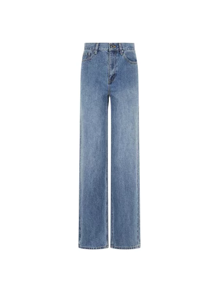 Kryształ górski proste jeansy Self-portrait niebieskie
