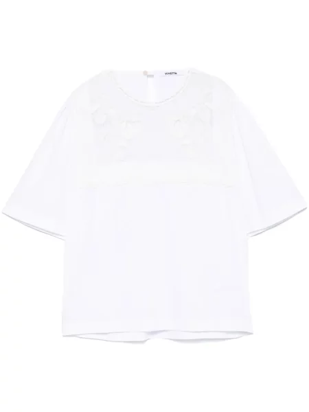 Top Vivetta cu broderie alb