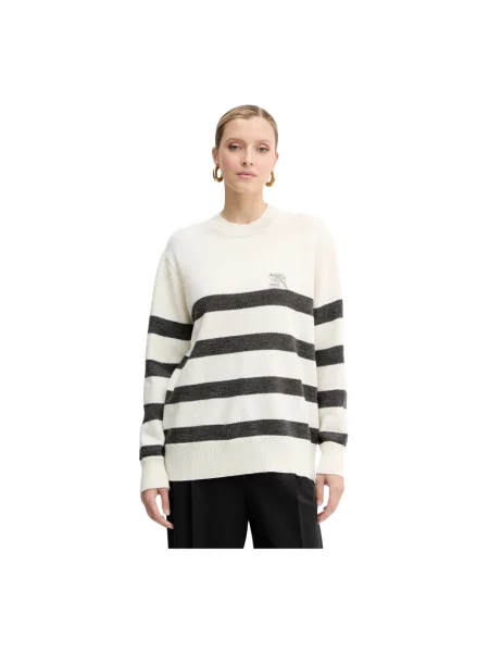Sweter Ermanno Scervino wełniany w paski z paskiem