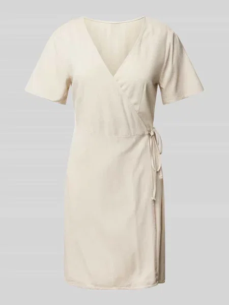 Sukienka kopertowa taliowana z mieszanki i lnu model ‘MYMILO’ Vero Moda