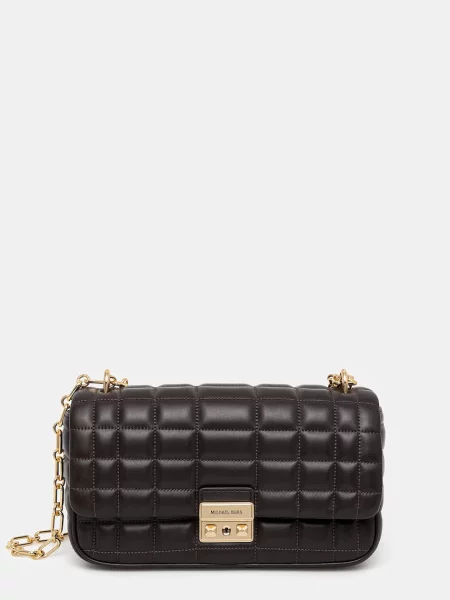 Кожена чанта MICHAEL Michael Kors TRIBECA кафяво