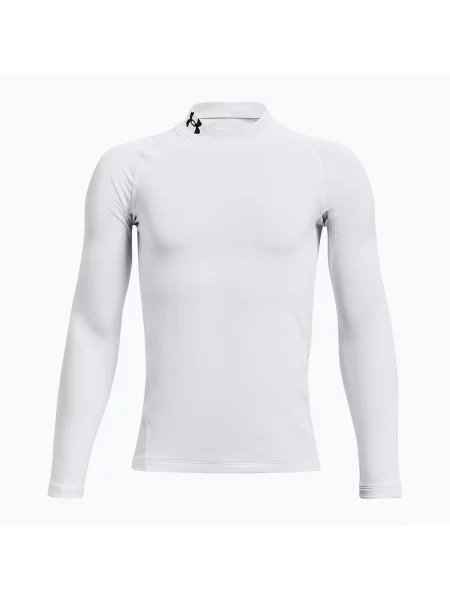 Chlapecké hřejivé tričko Under Armour Sportstyle CG Armour Mock LS bílé