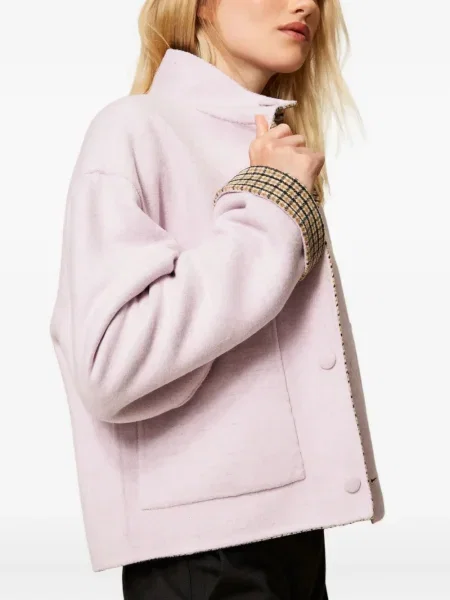 Geacă Twinset în carouri maro