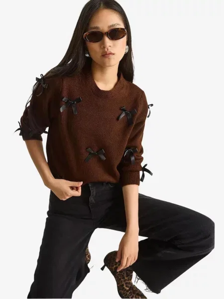 Bianco Lucci Pulover Pullover temno rjava