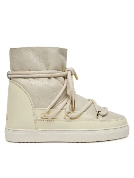 Inuikii Cizme de zăpadă Gloss Wedge Écru