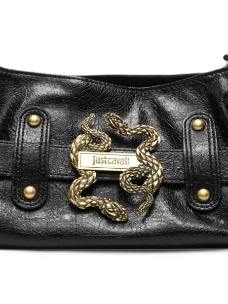 Rucsac Just Cavalli cu model piele de șarpe negru