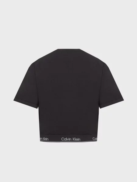 Короткий топ Calvin Klein з коротким рукавом чорний