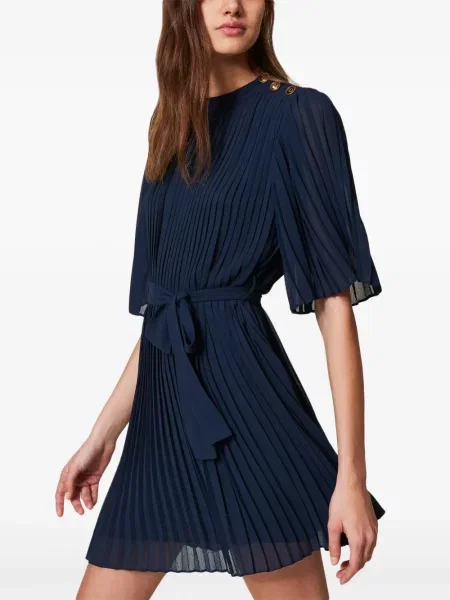 Rochie mini Twinset plisată de costum albastru