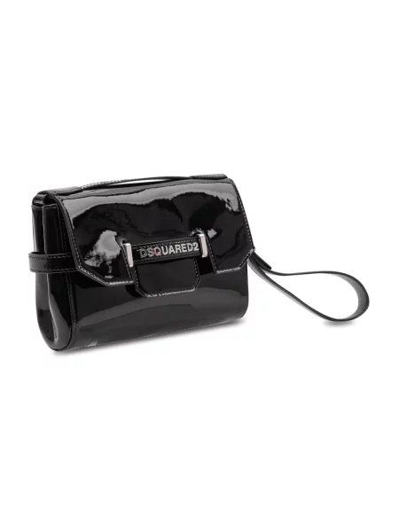 Kopertówka Dsquared2 skórzana czarna