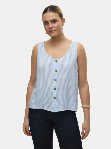 VERO MODA Blúzka VMBUMPY svetlomodrá / biela modrá