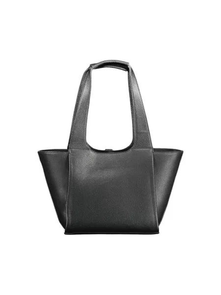Lniana torebka Tommy Hilfiger elegancka czarna